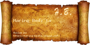 Haring Beáta névjegykártya